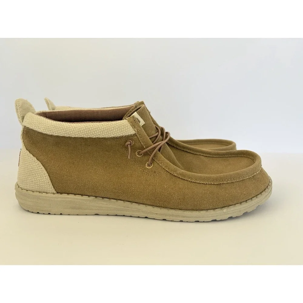 HEYDUDE Wally Mid Salt N Stone Size 15 Men's White &‎ Tan Comfort Shoes Casual